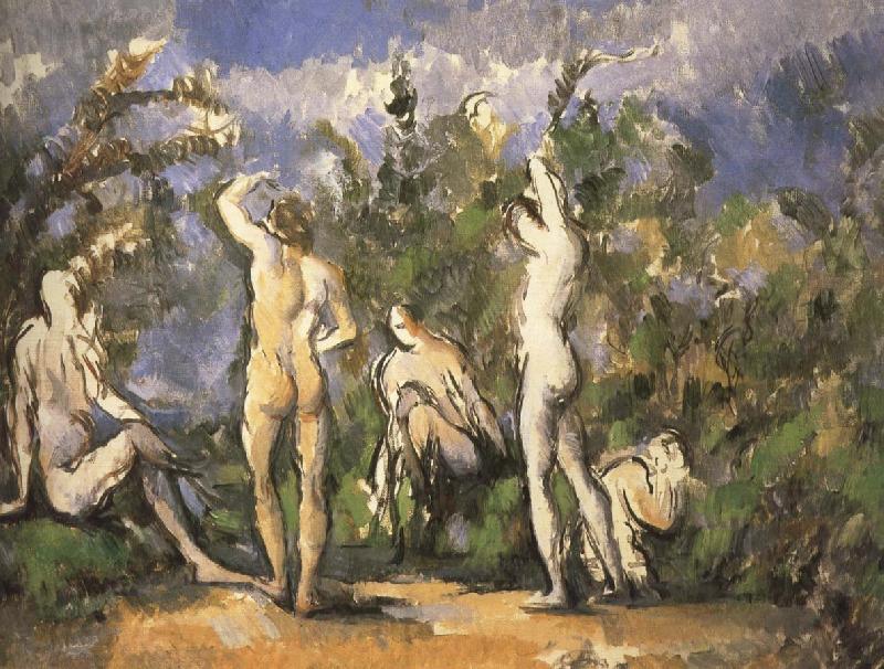 Paul Cezanne were five men and Bath Norge oil painting art